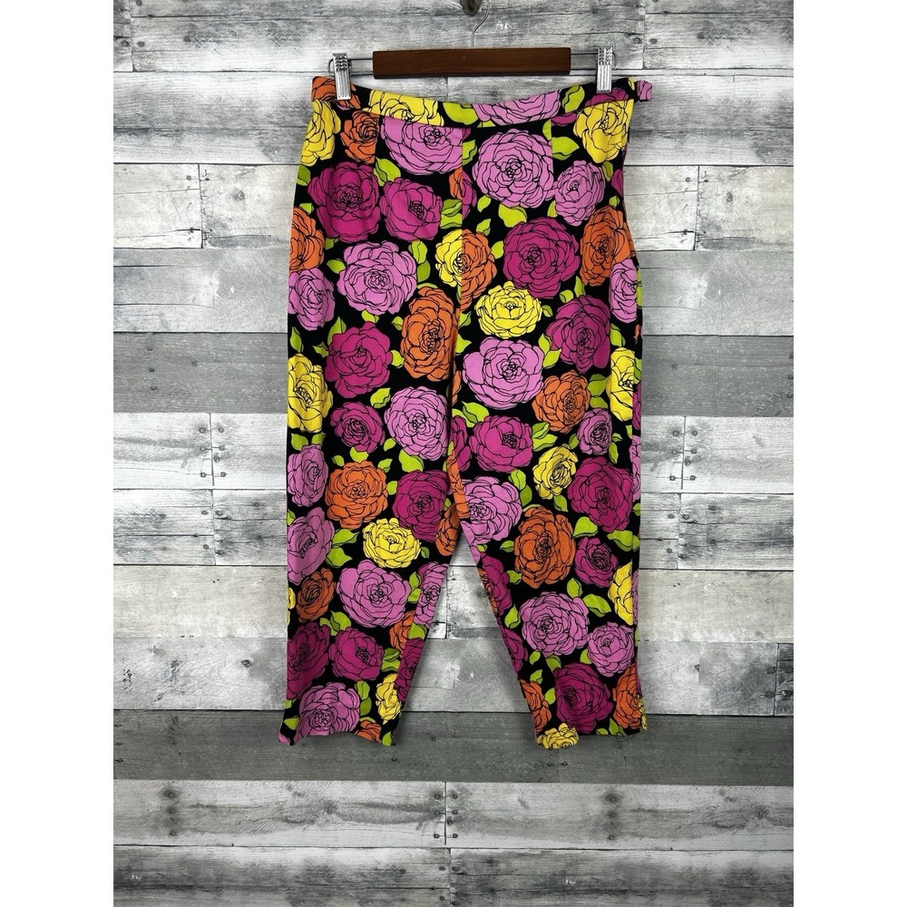 Briggs New York Women's Multicolored Floral Cropped Pants 12